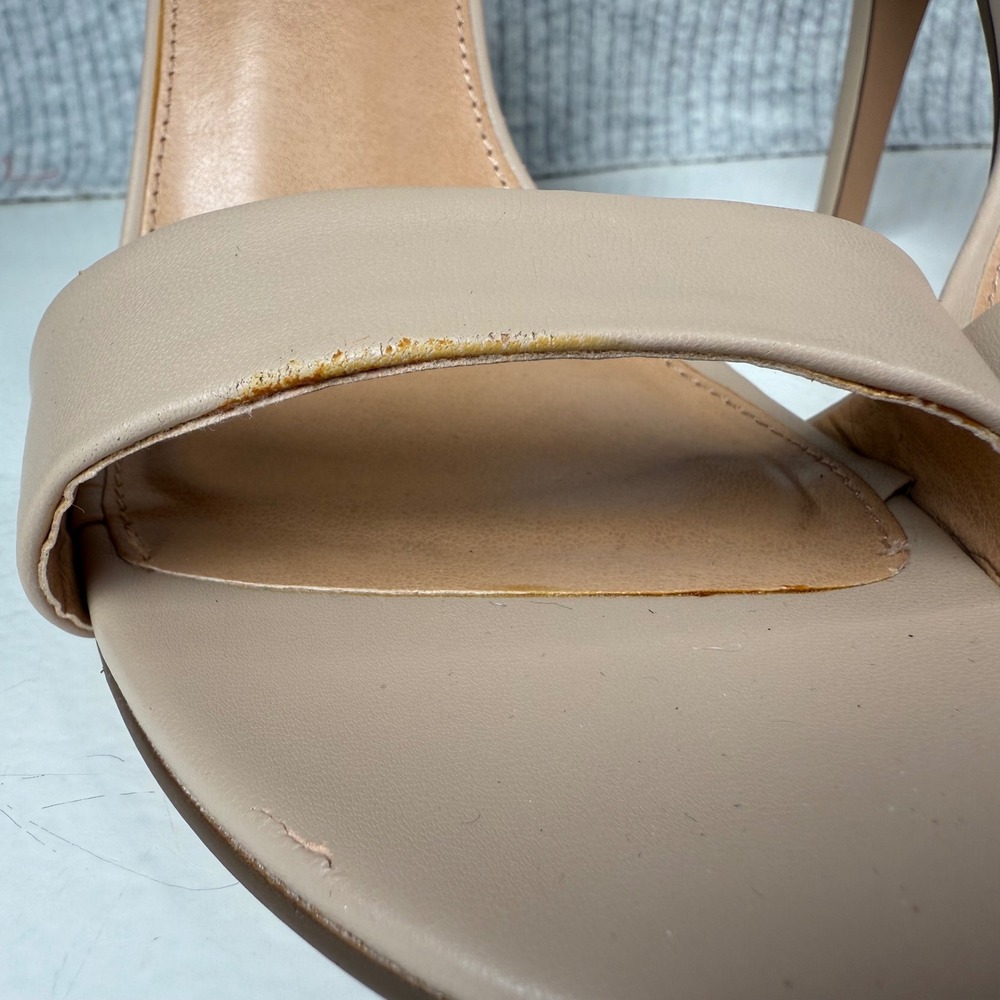LC Lauren Conrad Size 9.5 Memory Foam Heels Ankle Strap Sandal Beige Women's - Picture 8 of 9